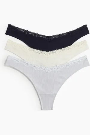 H&M Lot de 3 culottes Thong en coton