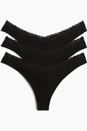 H&M Lot de 3 culottes Thong en coton