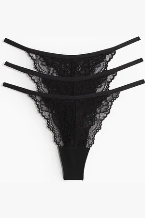 H&M Lot de 3 strings Tanga en dentelle