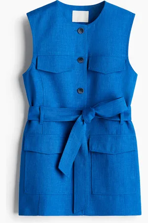 H&M Long gilet sans manches avec ceinture à nouer