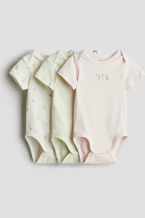 H&M Lot de 3 bodies en coton avec encolure américaine
