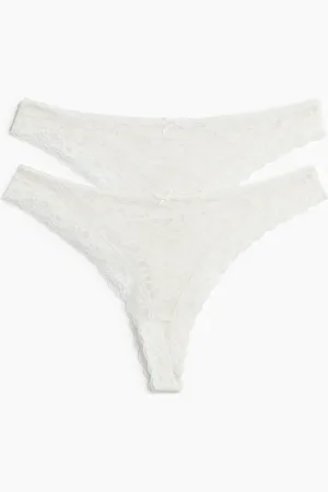 H&M Lot de 2 culottes Thong en dentelle