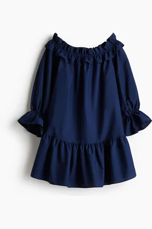 H&M Robe épaules nues en popeline