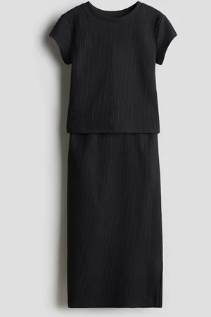 H&M Ensemble côtelé 2 pièces avec top et jupe