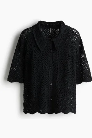 H&M Chemise à manches courtes en maille pointelle