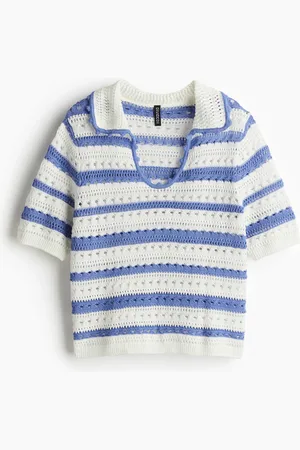 H&M Top en maille ajourée avec col