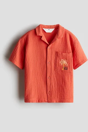 H&M Chemise en mousseline de coton avec col cubain