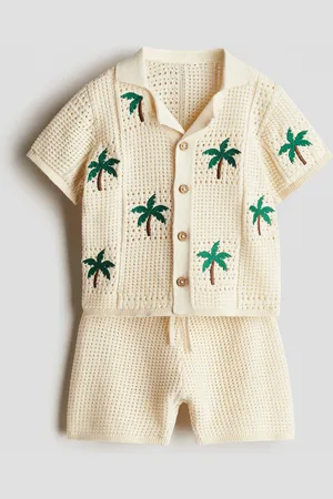 H&M Ensemble 2 pièces en maille de coton ajourée