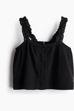 H&M Top à bretelles fines avec dentelle