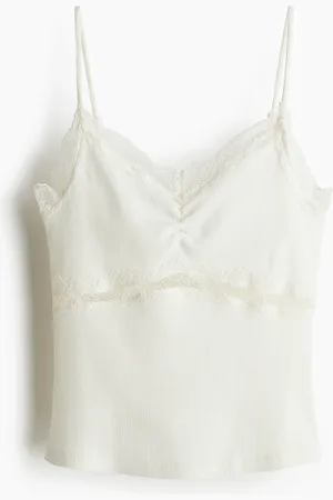 H&M Top à bretelles fines avec dentelle
