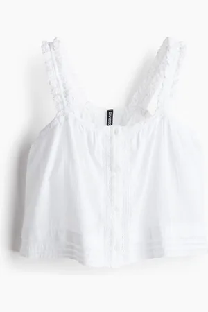 H&M Top à bretelles fines avec dentelle