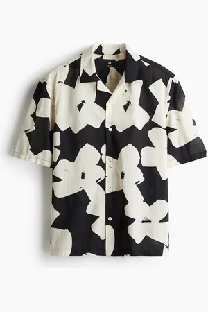 H&M Chemise Regular Fit en coton avec col cubain
