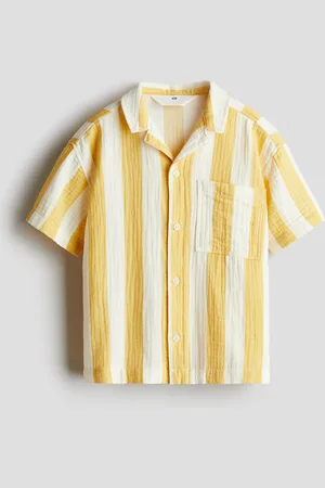 H&M Chemise en mousseline de coton avec col cubain