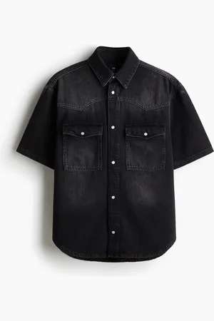 H&M Chemise à manches courtes Loose Fit en denim