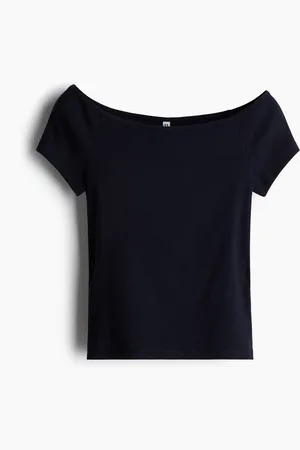 H&M Top épaules nues côtelé