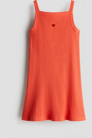 H&M Robe côtelée à bretelles fines