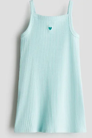 H&M Robe côtelée à bretelles fines