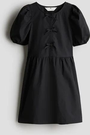 H&M Robe en coton avec manches bouffantes