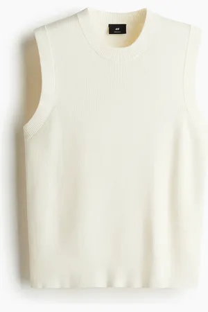 H&M Pull sans manches côtelé Regular Fit