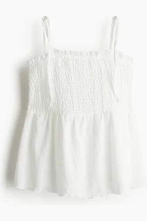 H&M Top smocké à bretelles fines