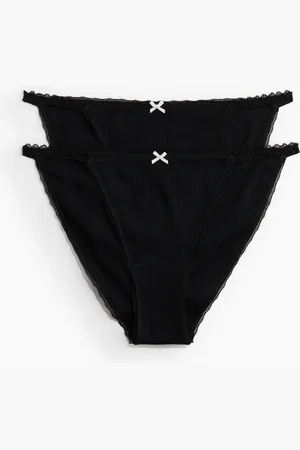 H&M Lot de 2 culottes Tanga en pointelle