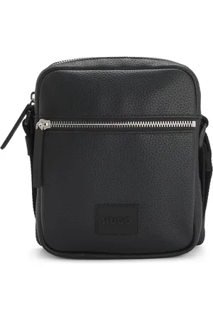 HUGO BOSS Sac reporter en similicuir grainé avec patch logoté en gomme