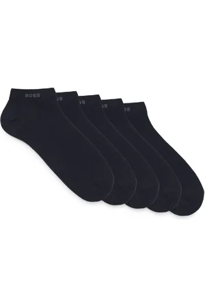 HUGO BOSS Lot de cinq paires de chaussettes basses en coton mélangé avec logo