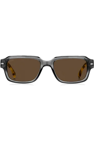 HUGO BOSS Lunettes de soleil en acétate transparent avec détails Havana