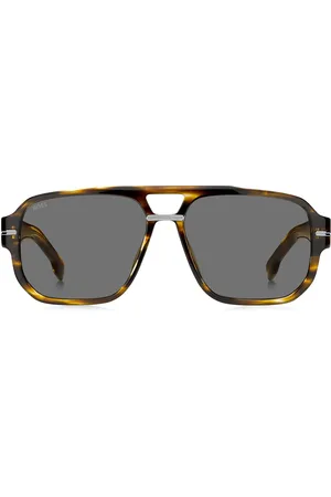 HUGO BOSS Lunettes de soleil en acétate à motif avec détails argentés