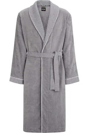 HUGO BOSS Peignoir en velours de coton avec logo brodé