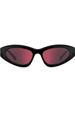 HUGO BOSS Lunettes de soleil noires avec chaîne à perles