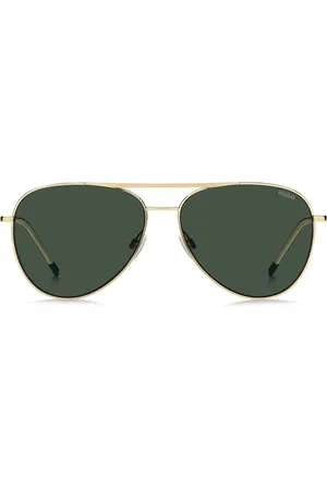 HUGO BOSS Lunettes de soleil à double pont en métal doré