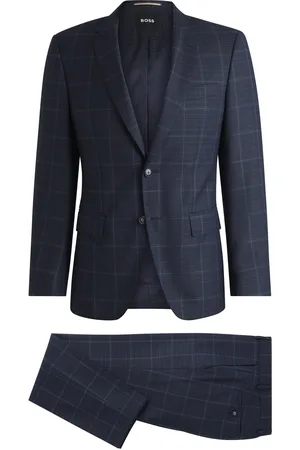 HUGO BOSS Costume Slim en laine vierge à carreaux
