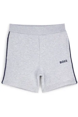 HUGO BOSS Short en coton mélangé pour enfant, avec rayures et logo