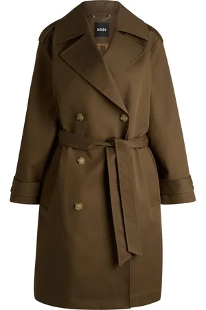 HUGO BOSS Manteau croisé en coton déperlant