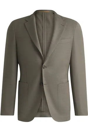 HUGO BOSS Veste Slim en laine mélangée stretch performante