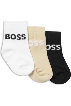 HUGO BOSS Lot de trois paires de chaussettes à logos en jacquard pour enfant
