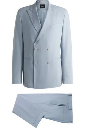 HUGO BOSS Costume croisé en seersucker stretch