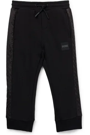 HUGO BOSS Bas de survêtement en coton mélangé avec empiècements à monogramme pour enfant