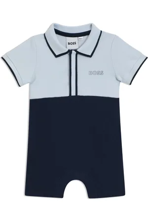 HUGO BOSS Combishort en coton stretch avec col polo pour bébé