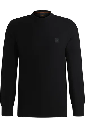 HUGO BOSS Pull en coton et cachemire avec patch logoté