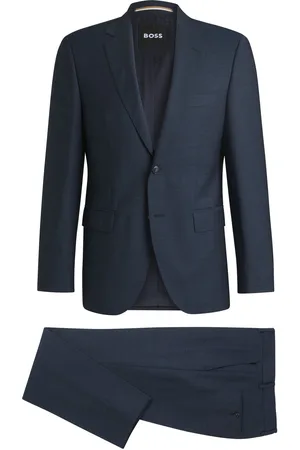 HUGO BOSS Costume Regular en laine vierge à micro motif