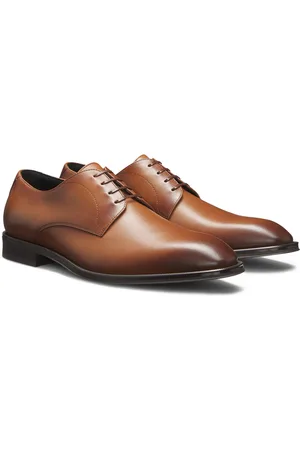 HUGO BOSS Chaussures derby en cuir avec surpiqûres