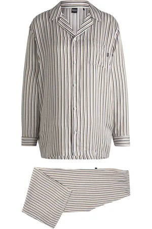 HUGO BOSS Pyjama à rayures en satin de modal mat