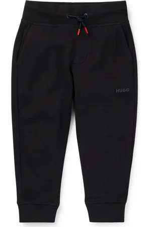 HUGO BOSS Bas de survêtement en coton mélangé pour enfant, avec logo imprimé