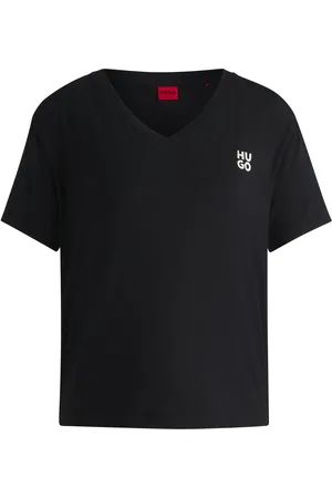 HUGO BOSS T-shirt de pyjama à col V et logo revisité