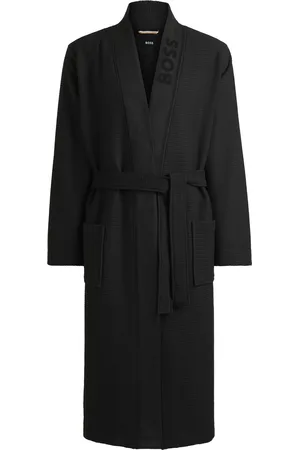 HUGO BOSS Peignoir en tissu à la structure gaufrée avec logo brodé