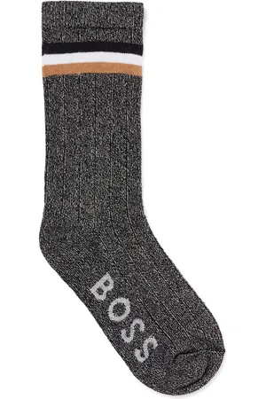 HUGO BOSS Chaussettes en coton mélangé pour enfant, avec rayures emblématiques et logo