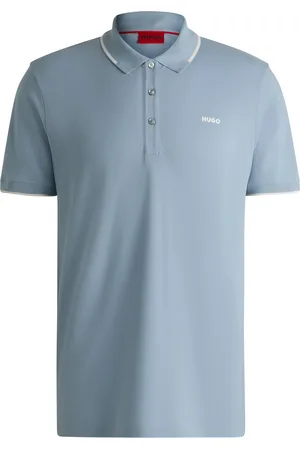 HUGO BOSS Polo ajusté en coton stretch avec logo imprimé