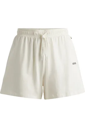 HUGO BOSS Short de pyjama en coton stretch avec cordon de serrage et logo imprimé